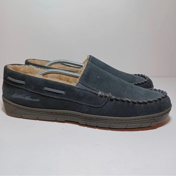 Eddie Bauer Men Westhaven Black Suede Memory Foam Slipper XXL-13 (180 Box 22) - Picture 1 of 9